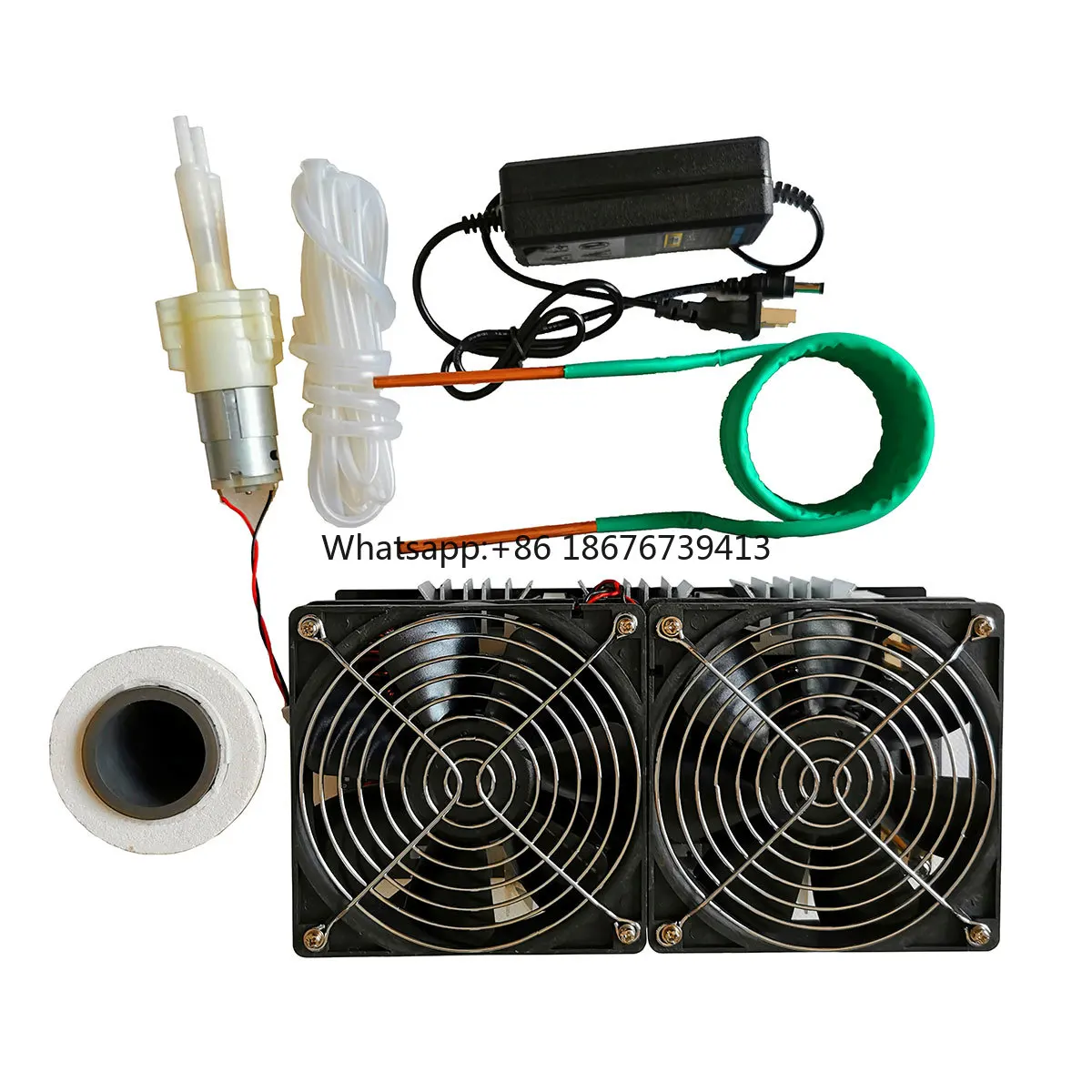 2500W ZVS Induction Heater Main Unit with Heating Coil Fan Power Supply Crucible Water Pump Complete Heating Equipment