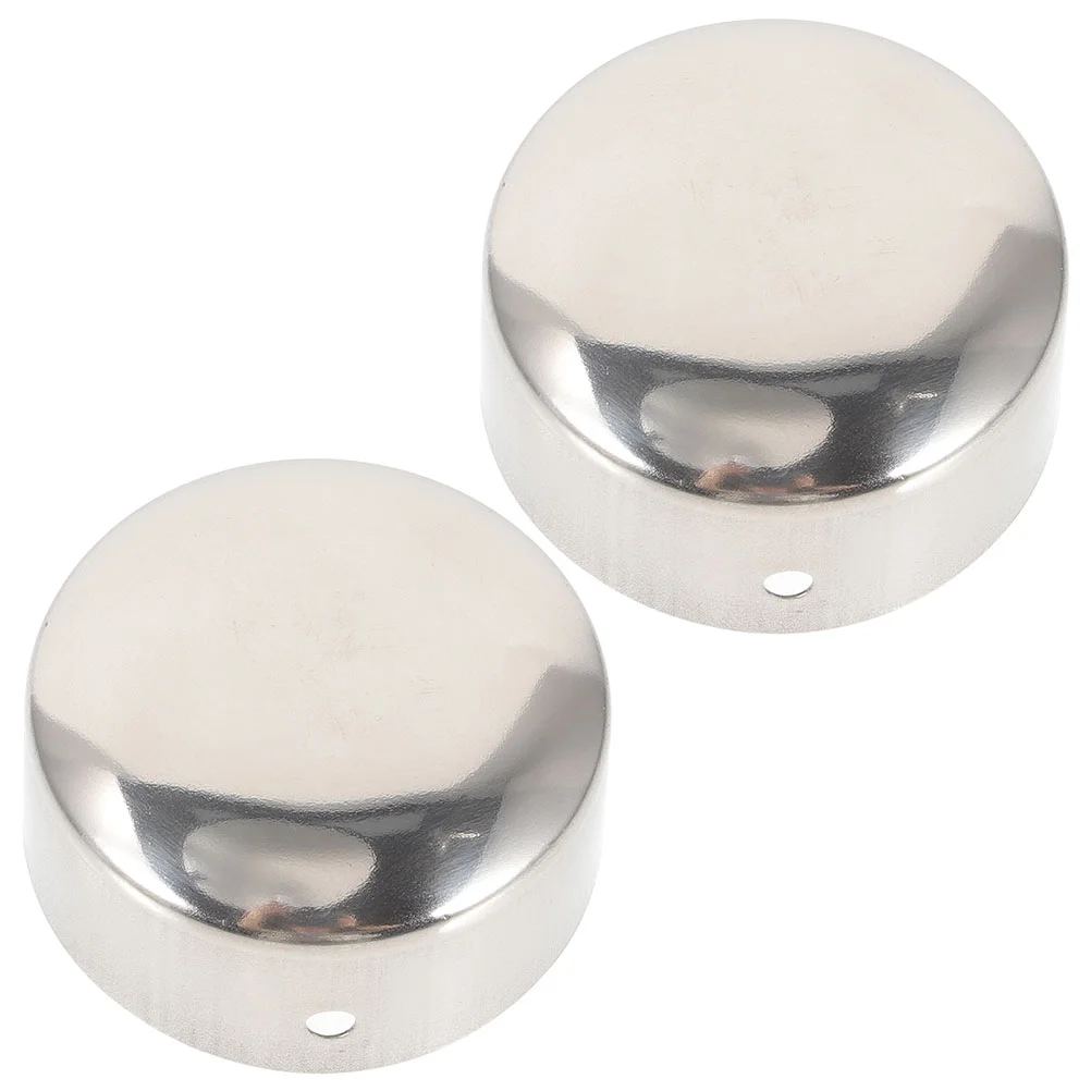 2 Pcs Handrail Tube Accessories Metal Plugs for Round Holes Fittings Stainless Steel End Caps Tubing