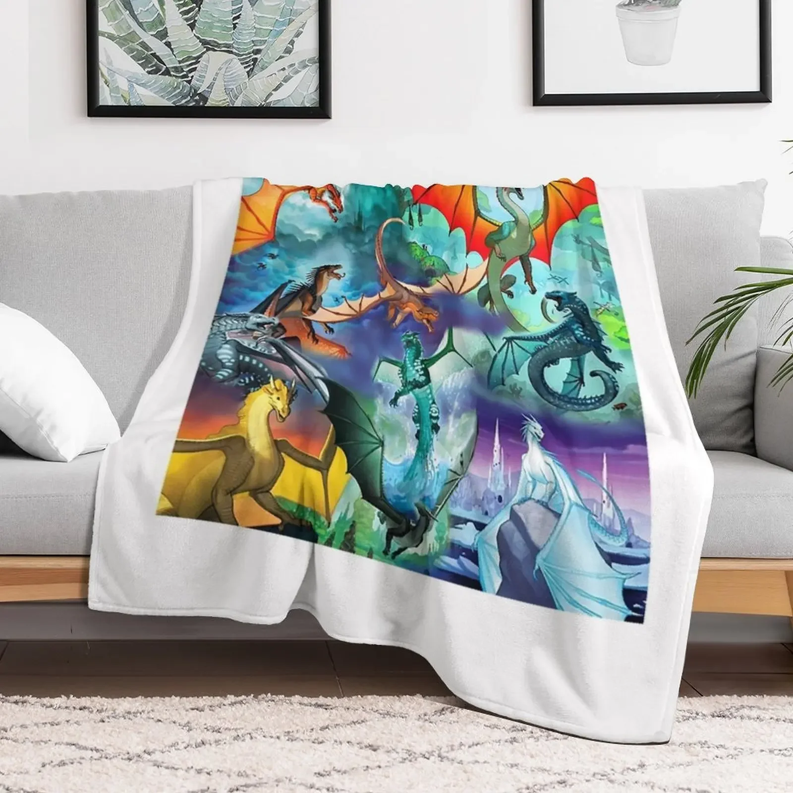 Wings Of Fire T-ShirtWings of fire all dragon series Throw Blanket Decorative Throw Furry Luxury St Blankets