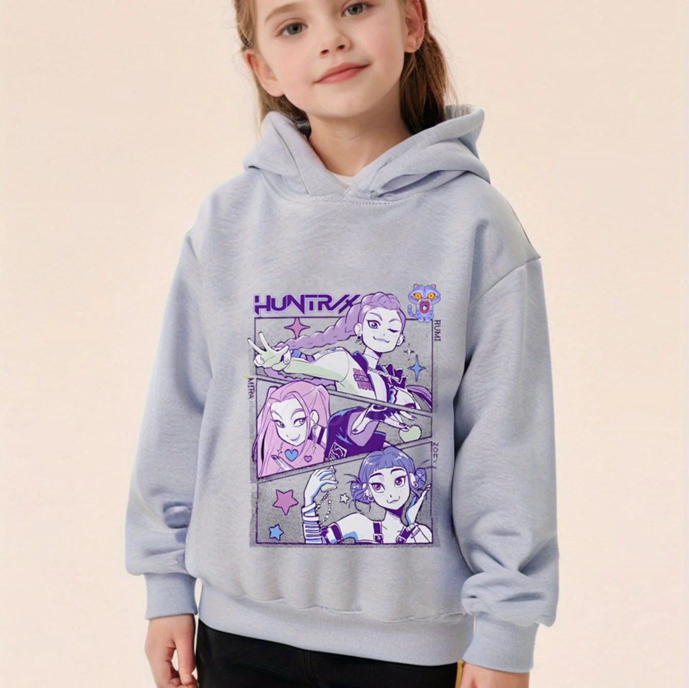 

New Toddler Girl Clothes KPop Demon Hunters Hoodie Girls Fashion Casual Sweatshirt Kids K-Pop Demon Hunters Hooded Tops