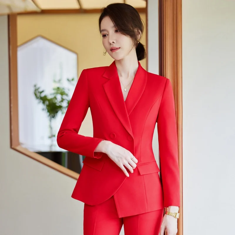 

Suit Host Beautician Suit Work Clothes Irregular Suit Jacket for Women Autumn and Winter New Fashion Temperament Professional