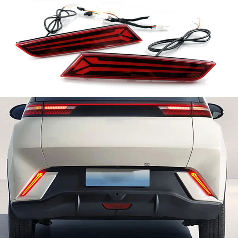 Car LED Tail Brake Reflector Stop Signal Lamp For BYD Dolphin Mini 2023 2024 Seagull Rear Bumper light warning Light Turn signal