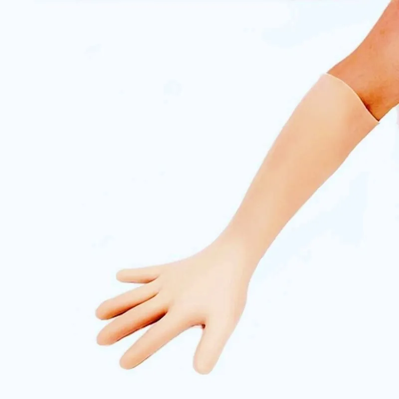 Guanti in Silicone Lunghi a Cinque Dita, Protezione Solare, Impermeabili, Sbiancanti, Anti-Screpolature, Extra Lunghi, Ultra Sottili, Colore Nude, Invisibili
