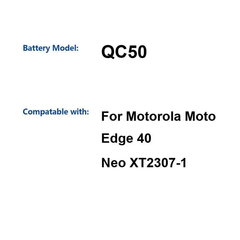

Для Motorola Moto Edge 40 Neo XT2307-1 QC50 аккумулятор мобильного телефона надежная замена источника питания 5000 мАч
