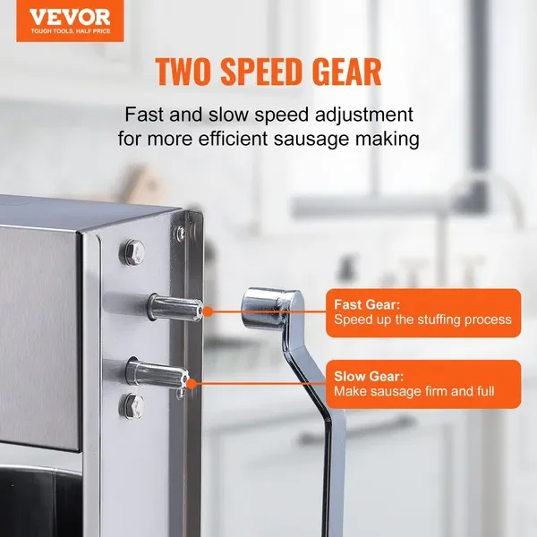 Manueller Wurstfüller, 15 l, vertikale Wurstmaschine, Edelstahl 304