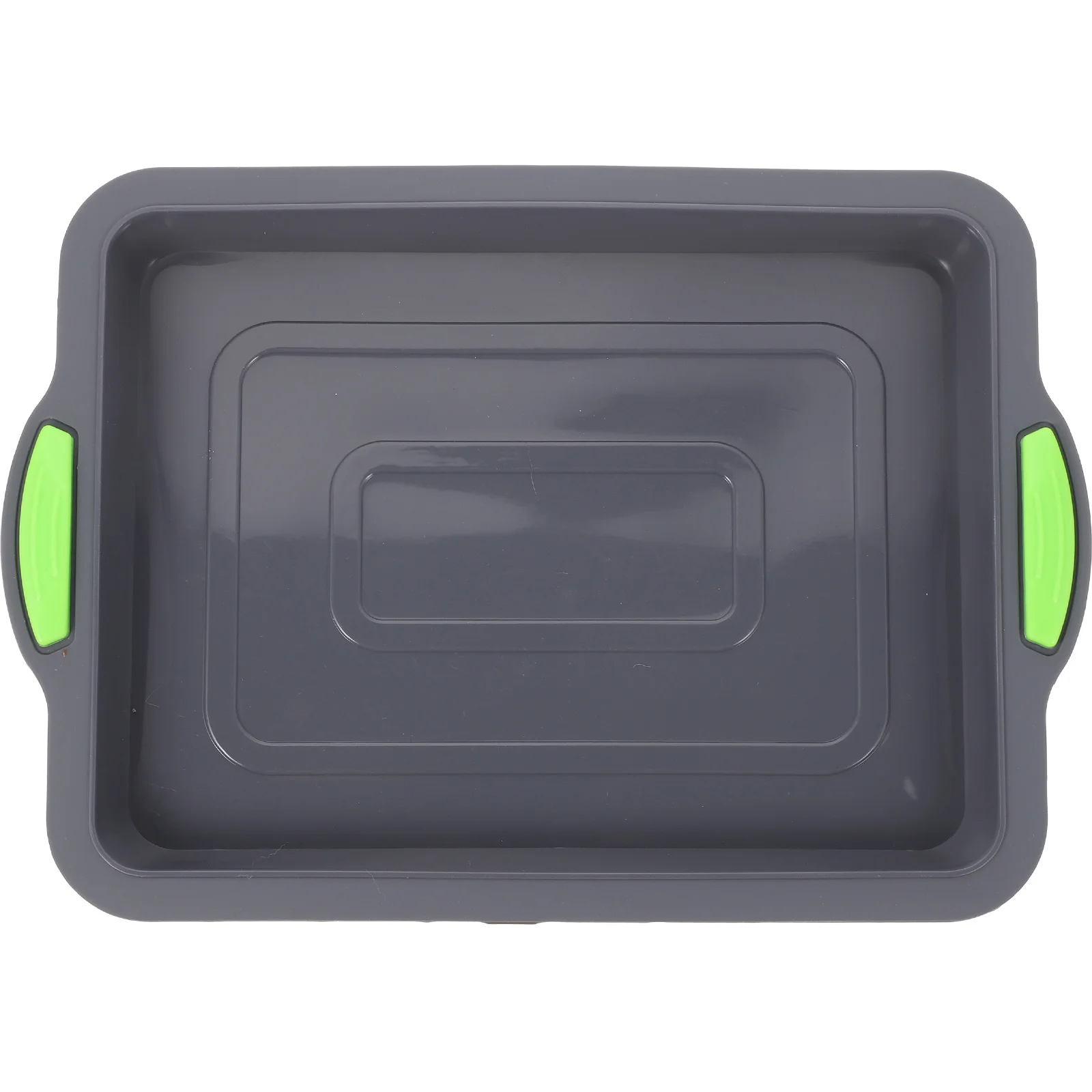

Silicone Cake Roll Mold Gray Green Handle Non Stick Oven Baking Bread Pan Heat Resistant Portable Easy Storage Food