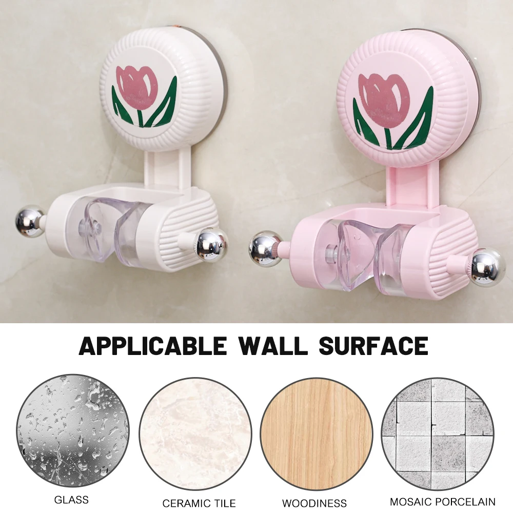 Support de Douche à Ventouse en Acier Inoxydable, Réglable à 360 °, Sans Perforation, Support Mural, Fournitures pour la Maison, 1/2 Pièces