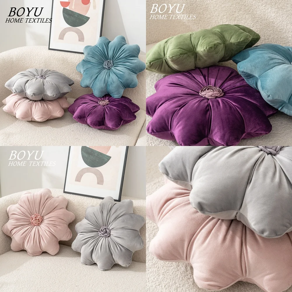 New Sunflower Shaped Pet Bed Pillow for Dogs Cats Small Animals Soft Plush Flower Design Decorative Cushion for Sofa Bedroom