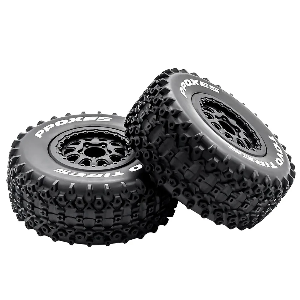 4 Stück 112 mm 1/10 Short Course Truck Reifen Reifen Rad mit 12 mm Sechskant für Slash Arrma Senton HuanQi 727 Vkar 10sc Hpi Rc Auto – Detail 14