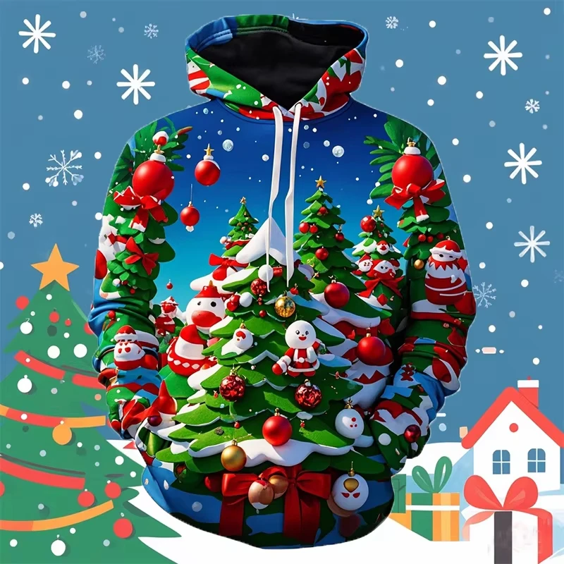 

Autumn New Men's Clothing 3d Printing Novel Christmas Men's Hoodie Men Loose Comfortable Retro Casual Oversized Men's Hoodie