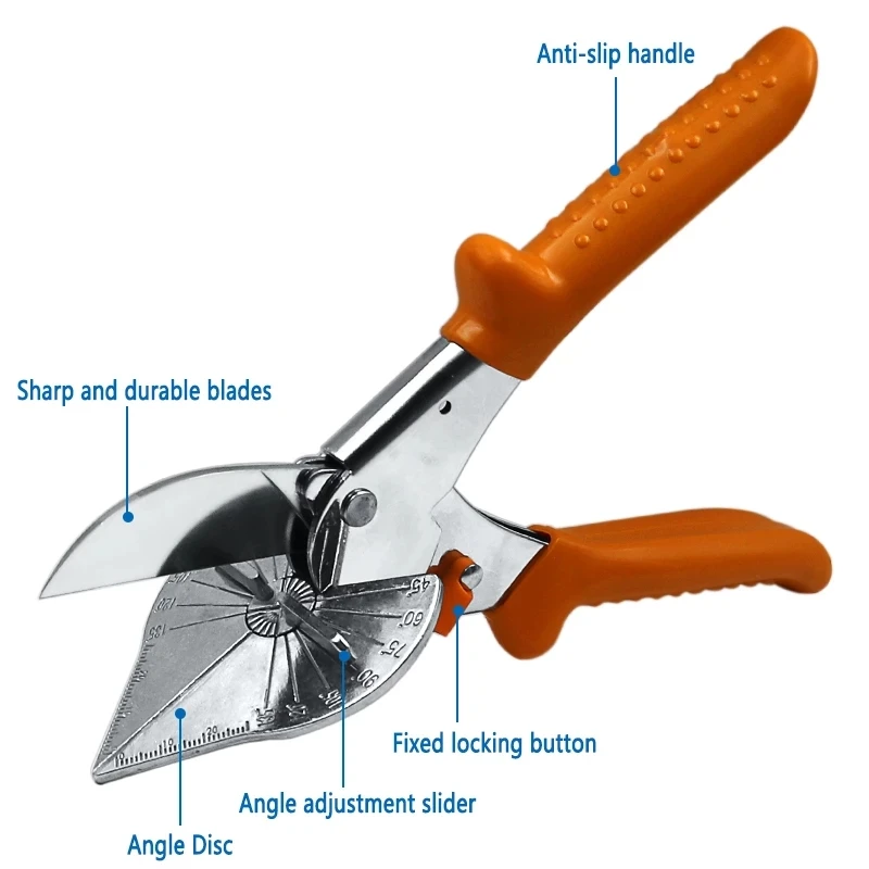 Multi Ângulo Mitre Siding Fio Cortador de Duto, PVC PE Tubo de Plástico Mangueira Scissor Cut, Housework Ferramenta Encanamento, Home Decor, 45-180 Graus