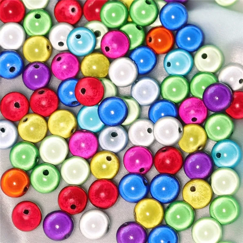 Dreamzeal Round 4mm 6mm 8mm 10mm 12mm Random Mixed Colorful Acrylic Plastic Loose Beads For Jewelry Making DIY Bracelet