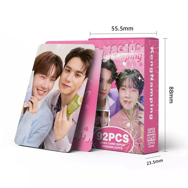 ชุดการ์ดเลเซอร์โลโม่ไทยสตาร์ เค็งนัมปิง 92 ชิ้น - การ์ดรูปถ่าย HD ดราม่า CP เค็งและนัมปิง พร้อมสติกเกอร์ขนาดเล็ก ของสะสม
