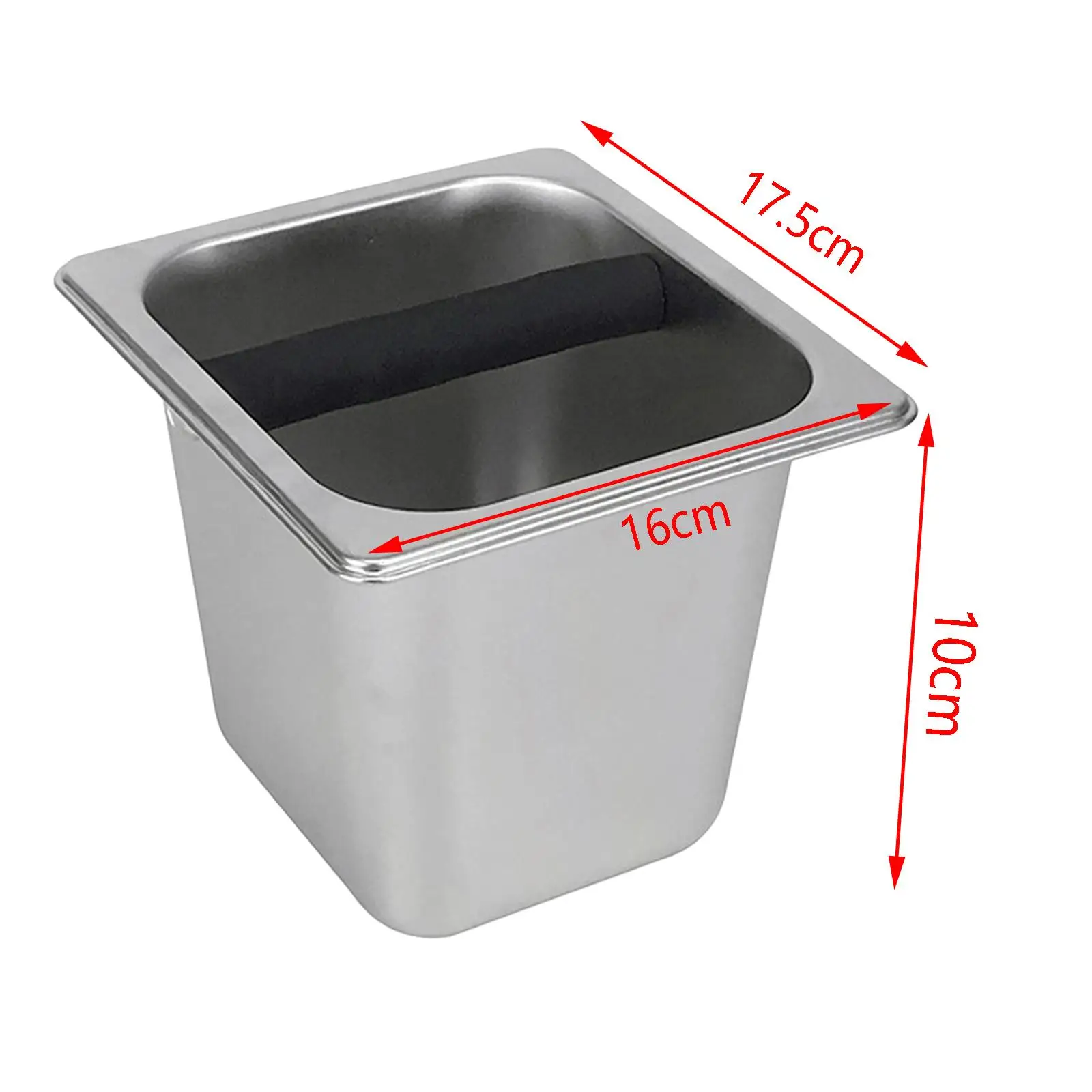 Scatola per caffè macinato in acciaio inossidabile con barra in gomma contenitore incorporato