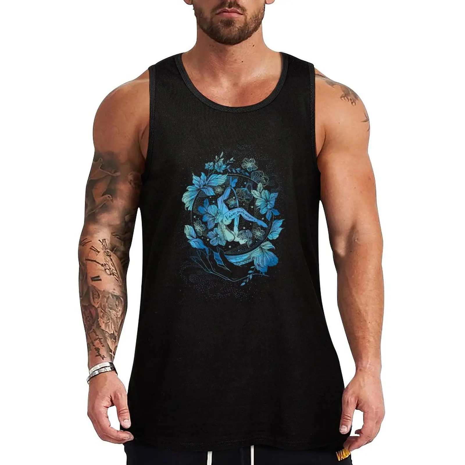 Aerial Hoop Lyra Crystal Ball Design - Know your Magic Tank Top sleeveless man shirts Men sleeveless tee Vest male