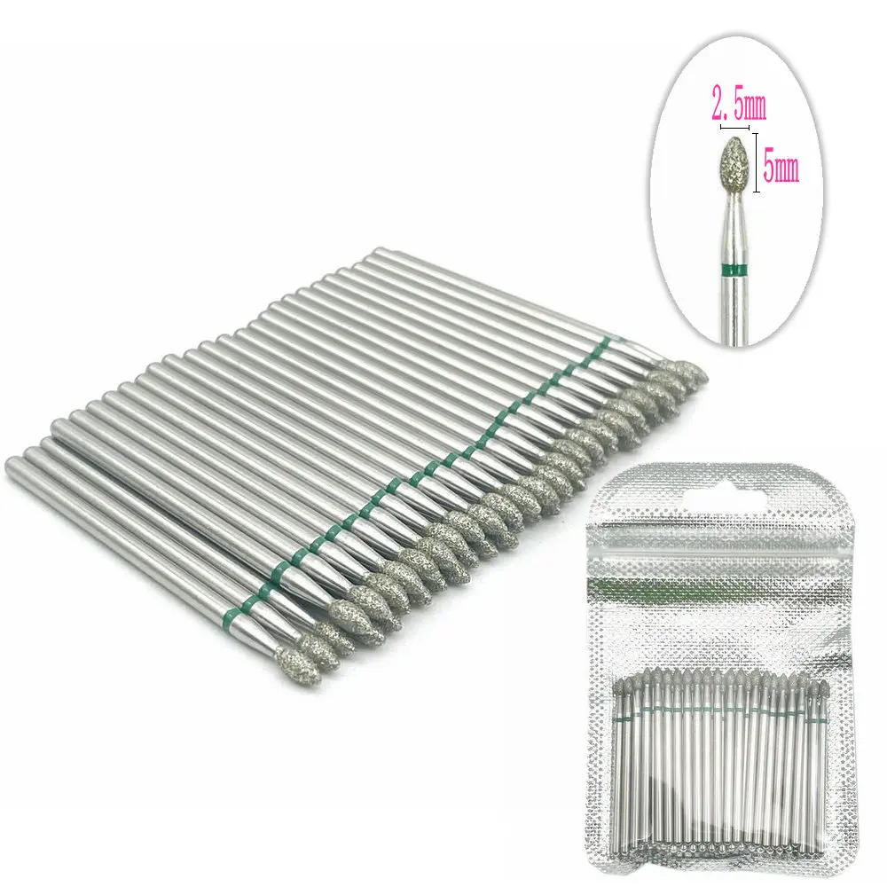 50 teile/paket Diamant Fräser Schleifen Bohrer Bits Dental Diamant Polierer HP 2,35mm Diamant Polierer Nagel Bohrer Bits Bohrer