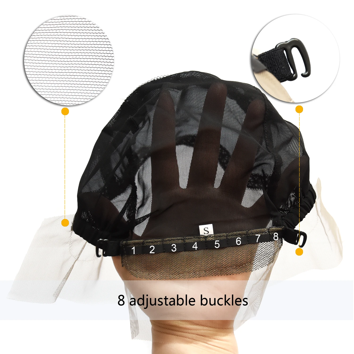 조정 가능한 스트랩이있는 가발을 만들기위한 1 PC 레이스 프론트 가발 모자 여성용 Glueless Weaving Cap 가발 모자