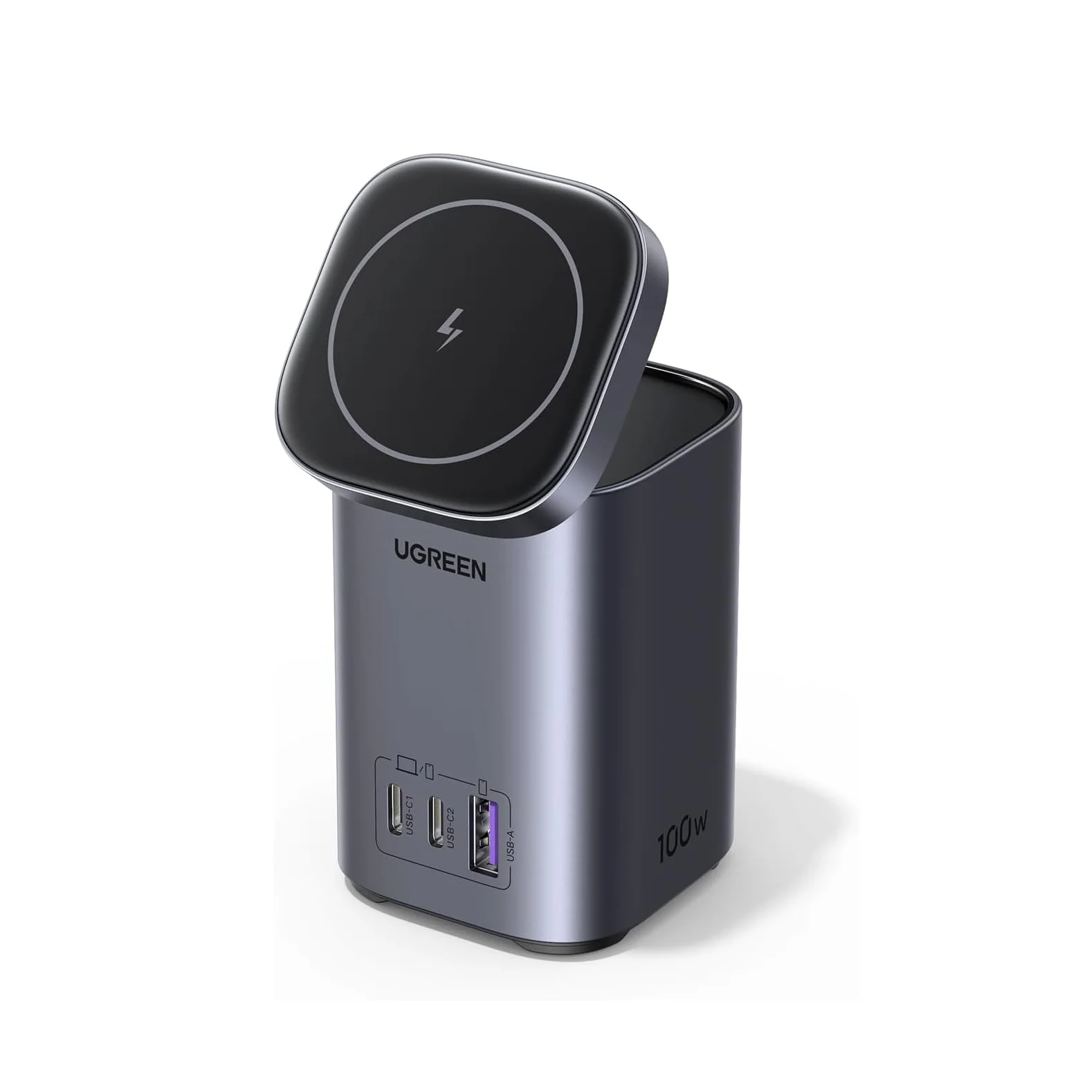 

UGREEN Charger Stand Nexode 100W USB C Charger 4 in 1 with 15W Wireless Fast Charging Station for iPhone