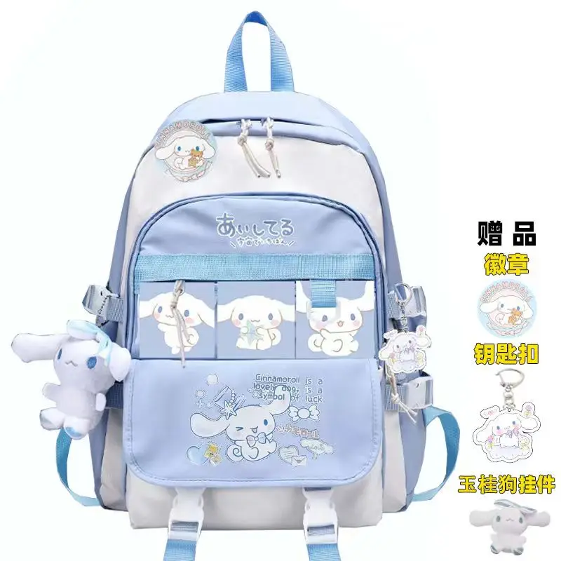 Sanrio Anime Cinnamoroll torba studencka plecak rodzic-dziecko plandeka, Mochilas aestehic dla dzieci Kawaii, plecak w koreańskim stylu