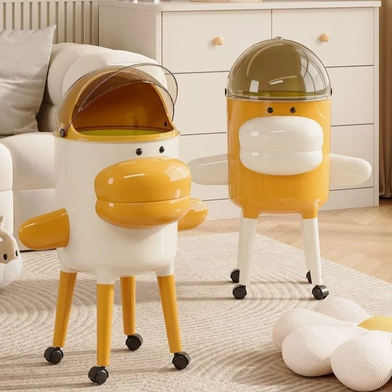 

Living Room Trash Can Household Modern Litter Bins Bedroom Cute Movable Separate Trash Bin Creative Large Capacity Wastebasket