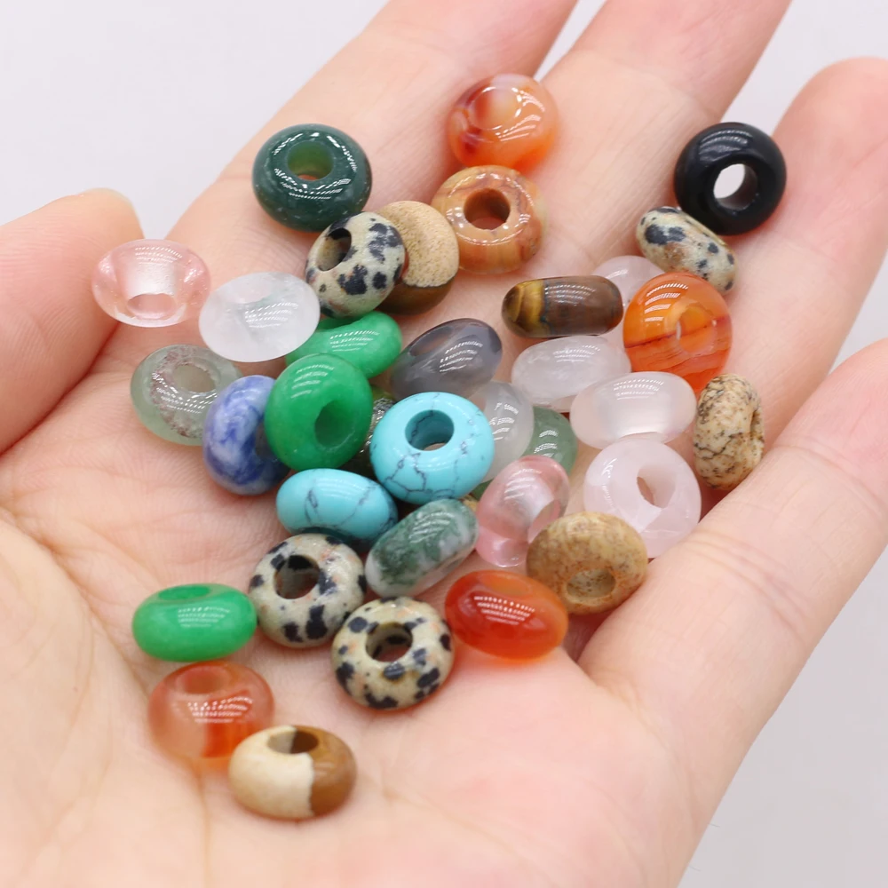 10 sztuk koraliki z kamienia naturalnego luźne turkusy kryształ kwarcowy luzem koralik dystansowy do tworzenia biżuterii Diy naszyjnik akcesoria do bransoletki