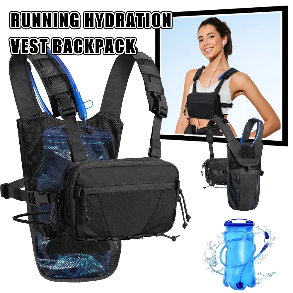 

Lightweight Running Hydration Vest Backpack with 2L Water Bladder Bag Daypack for Hiking Cycling Hunting &Climbing for Women Men
