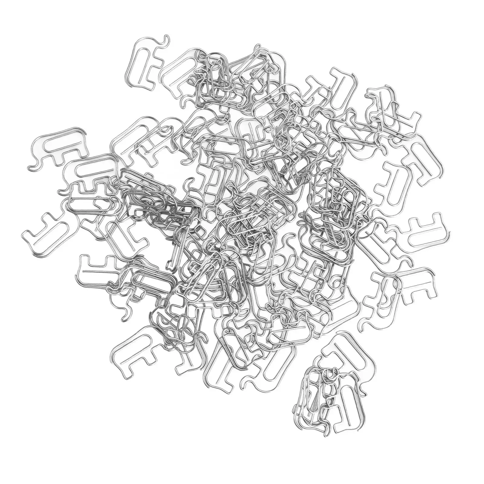 100 stuks paperclip schattige olifantvormige roestvrijstalen paperclip met opbergdoos voor fotobladwijzers diervormige paperclip