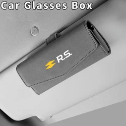 Caja de almacenamiento de gafas de sol para coche, accesorios con Clip para Renault RS Line Clio, Megane, Logan, Scenic, Koleos, Sandero, Arkana