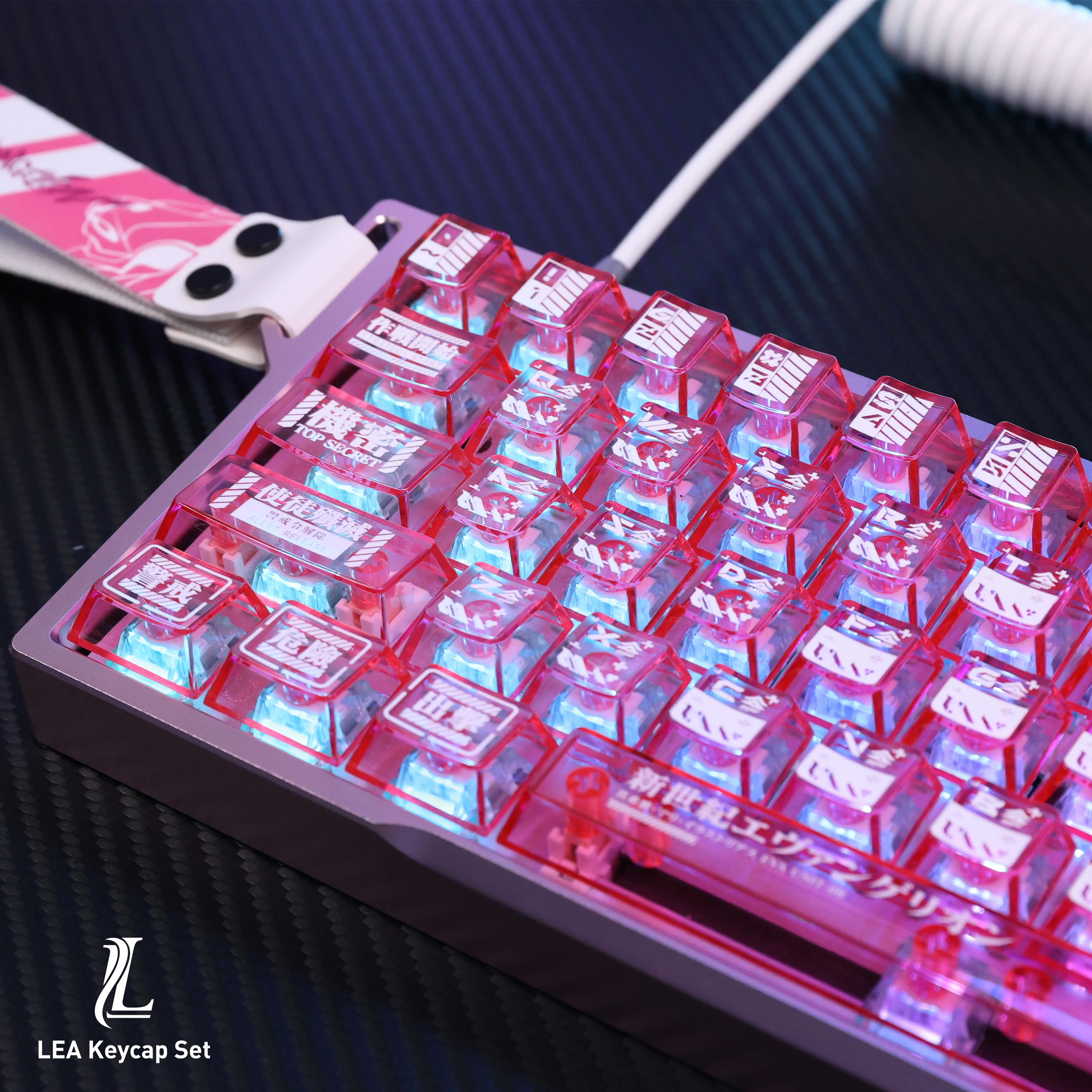 

Mssel Полупрозрачные колпачки для клавиш Cherry Pc, индивидуальные 121 клавиши, розовые полупрозрачные колпачки для клавиш с героями мультфильмов аниме