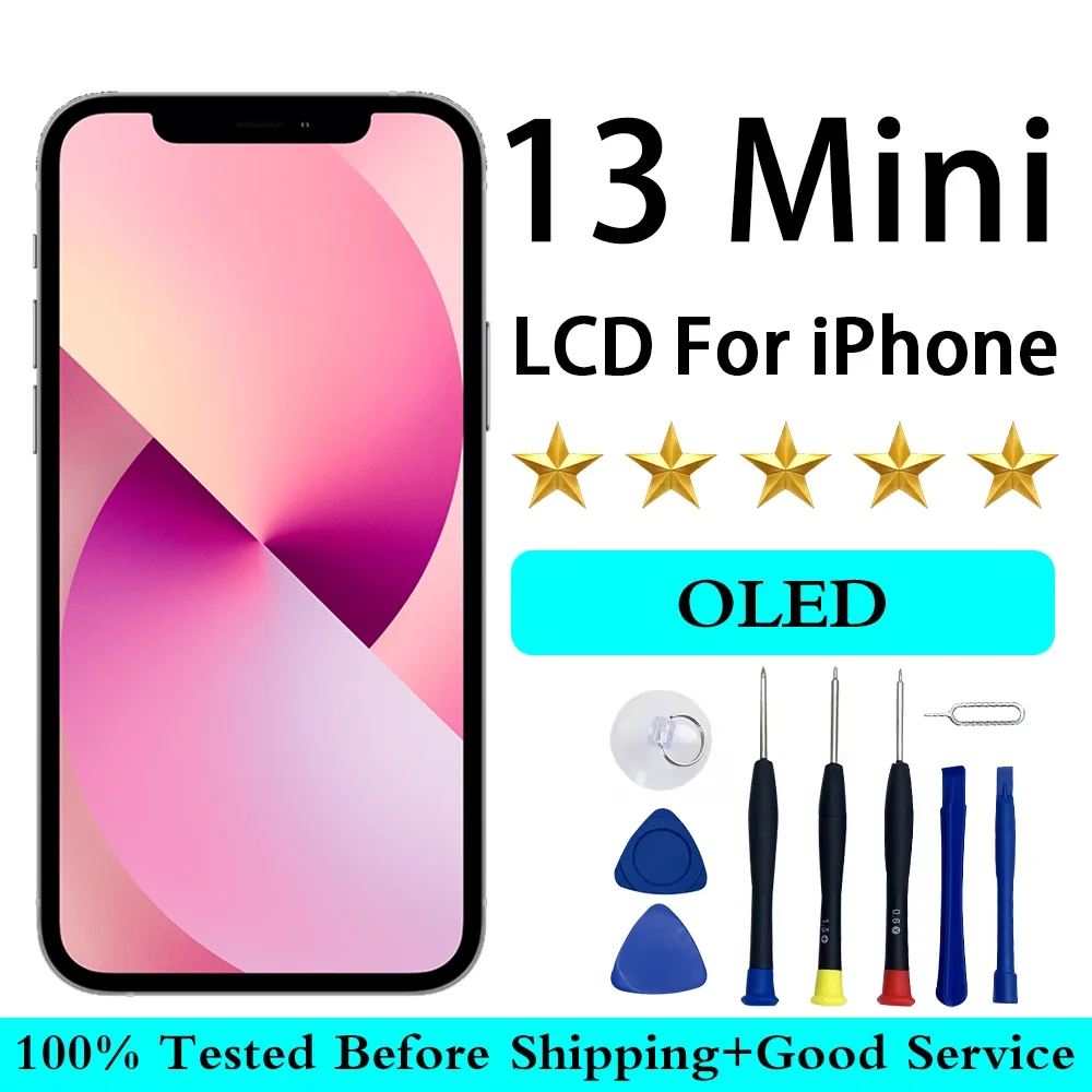 100% OLED For iPhone 13 Mini LCD Display 3D Touch Screen Digitizer Assembly LCD For iPhone 13 Mini LCD Screen Replacement Parts