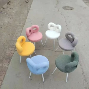 Samt -Schminktisch mit Lichtbogen -fälliger Sitz, cremefarbener Stil, Rückenstuhl, Nagelballroom Drehkot und Büro 10 Hauptverkäufe Banco Veludo - №5