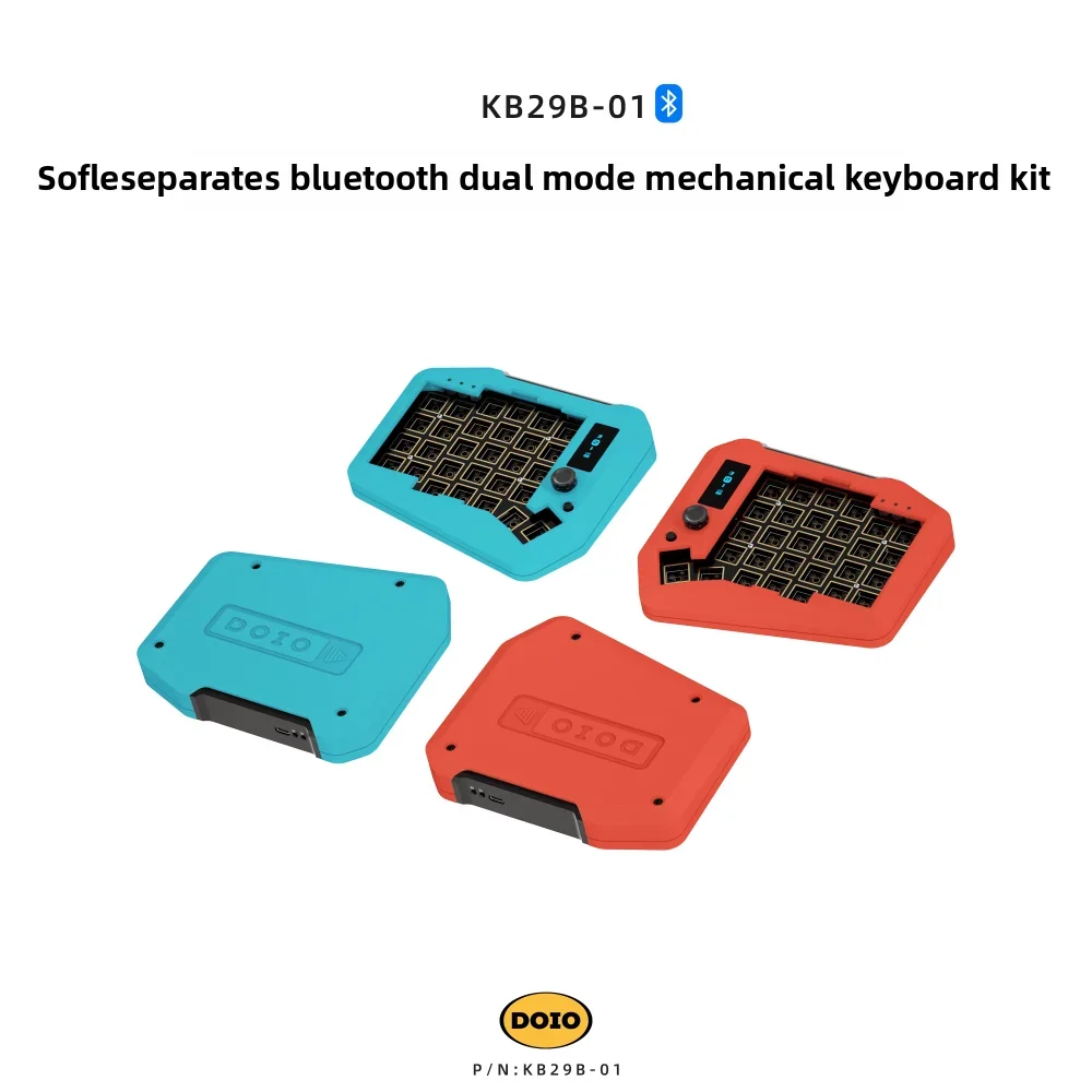 DOIO KB29B sofle left and right split CNC aluminum lump bluetooth mechanical keyboard full key hot swap ergonomic design custom