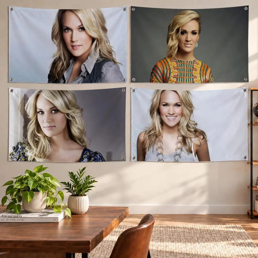 Singer Carrie Underwood Flags Aesthetic Wall Tapestry Printed Wall Hanging Living Room Party Outdoor Decor