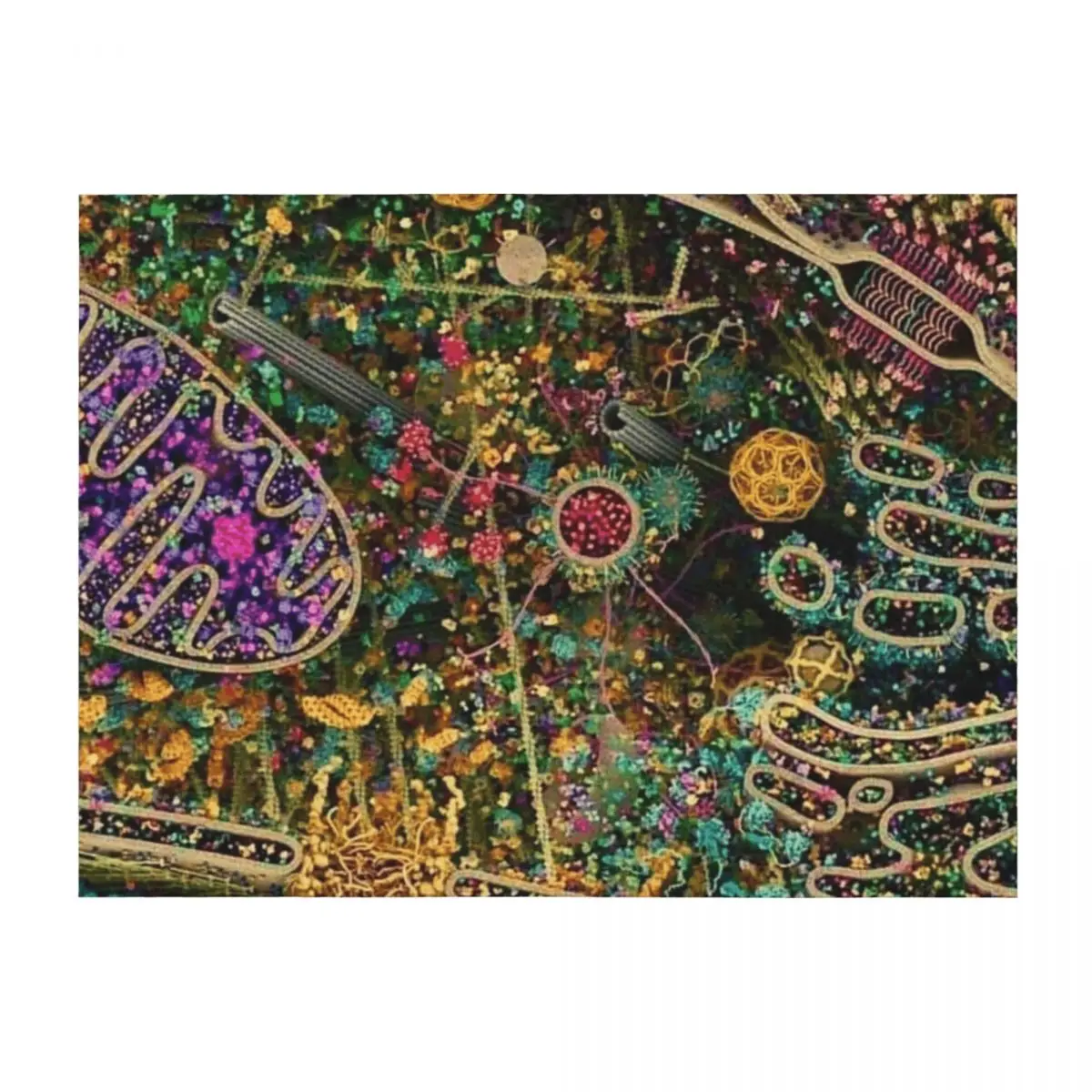 

Human Cell Detailed, Biologist/Scientist/Science Lover Throw Blanket Flannel Soft Plush Plaid halloween Furry Blankets