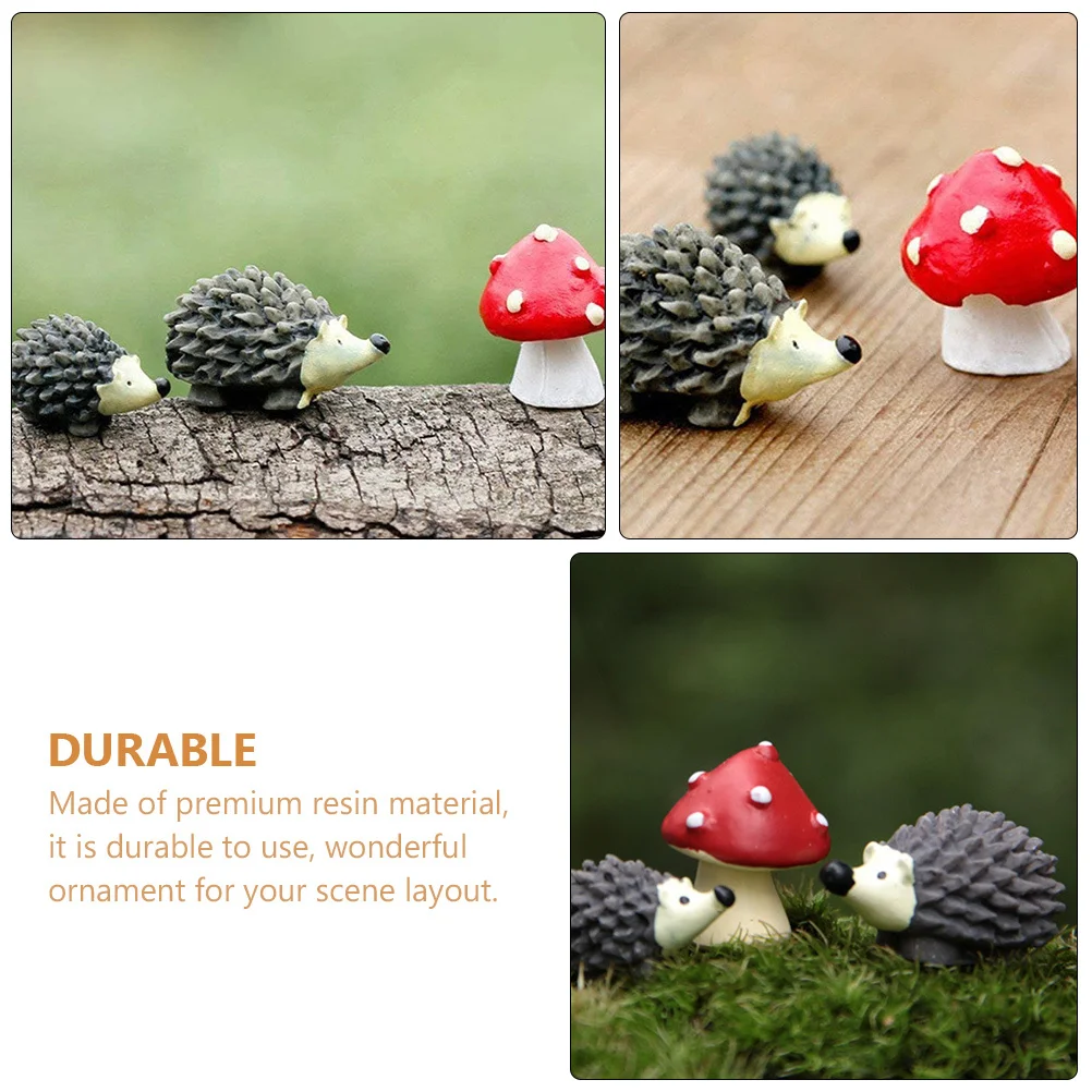 

Hedgehog nament Garden Decors Mini Tray Resin Micro L Simulated Miniature Outdoor Animal Durable Stylish Balcony
