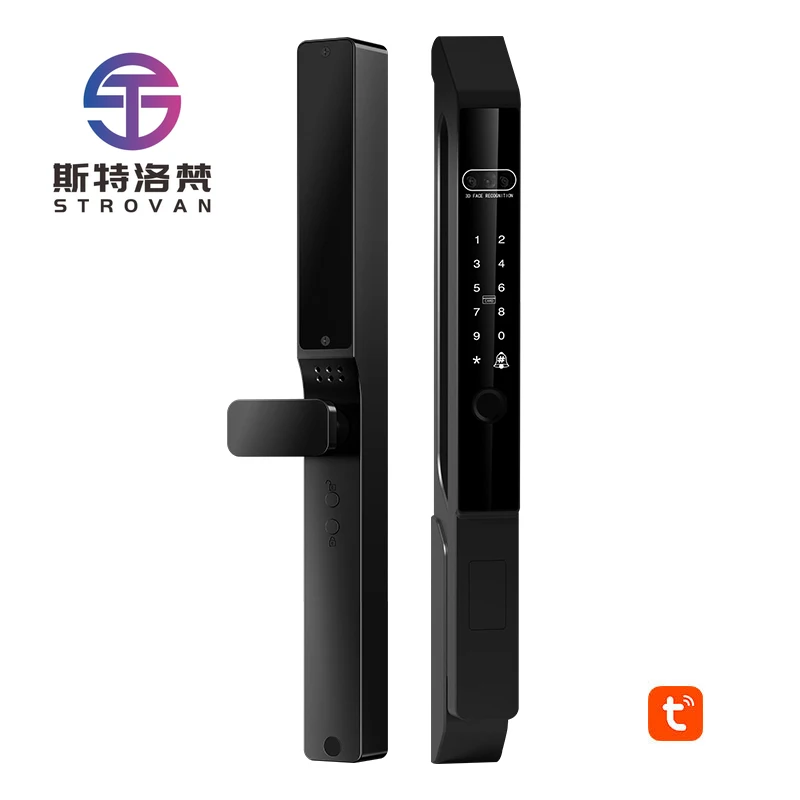 STLF Source PRICE أقفال رقمية ذكية رفيعة قفل باب منزلق من الألومنيوم الإسرائيلي الخارجي للأجهزة الذكية