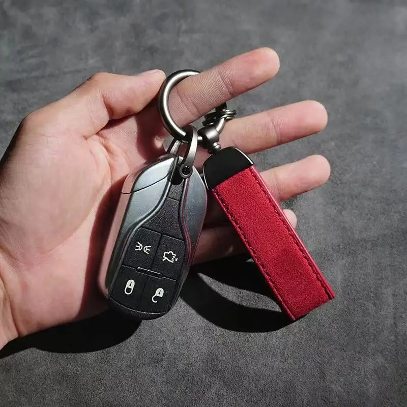 Leather Car Keychain Key Chain Rings Metal Leather For Mazda 2 3 5 6 CX5 CX9 CX7 CX4 CX3 CX30 MX5 MX3 BK Accessories Car Styling