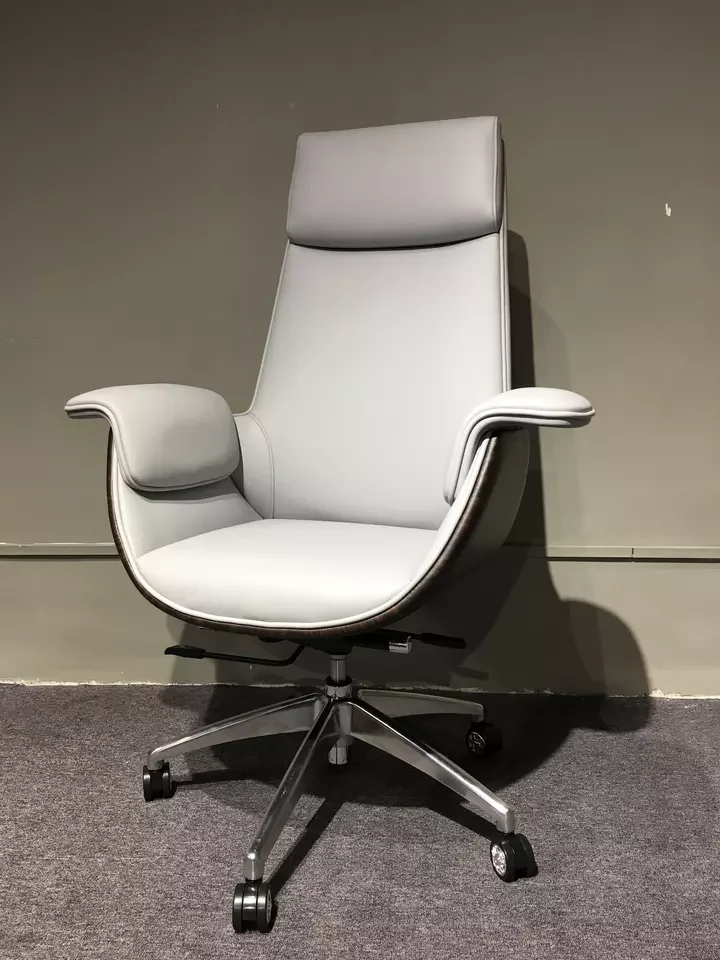 High Back Ergonomic Chair Leather Swivel Chair Black White Lift Executive Office Chair