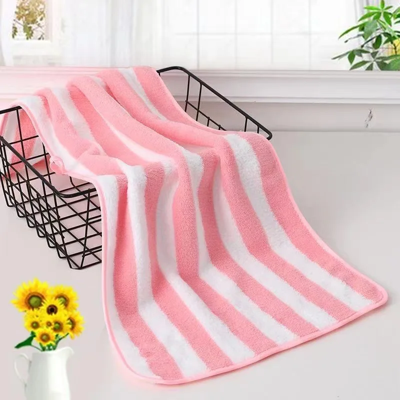 Stripes Absorbent Quick Drying Bath Towel Soft Adults Face Hand Towels Bathroom Microfiber Comefortable Swim Bath Towels Sets