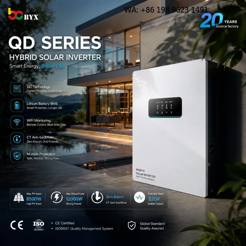 3KW-12KW Single Phase Solar Inverter 220V Built-in MPPT 48V Pure Sine Wave Solar Power Generation System