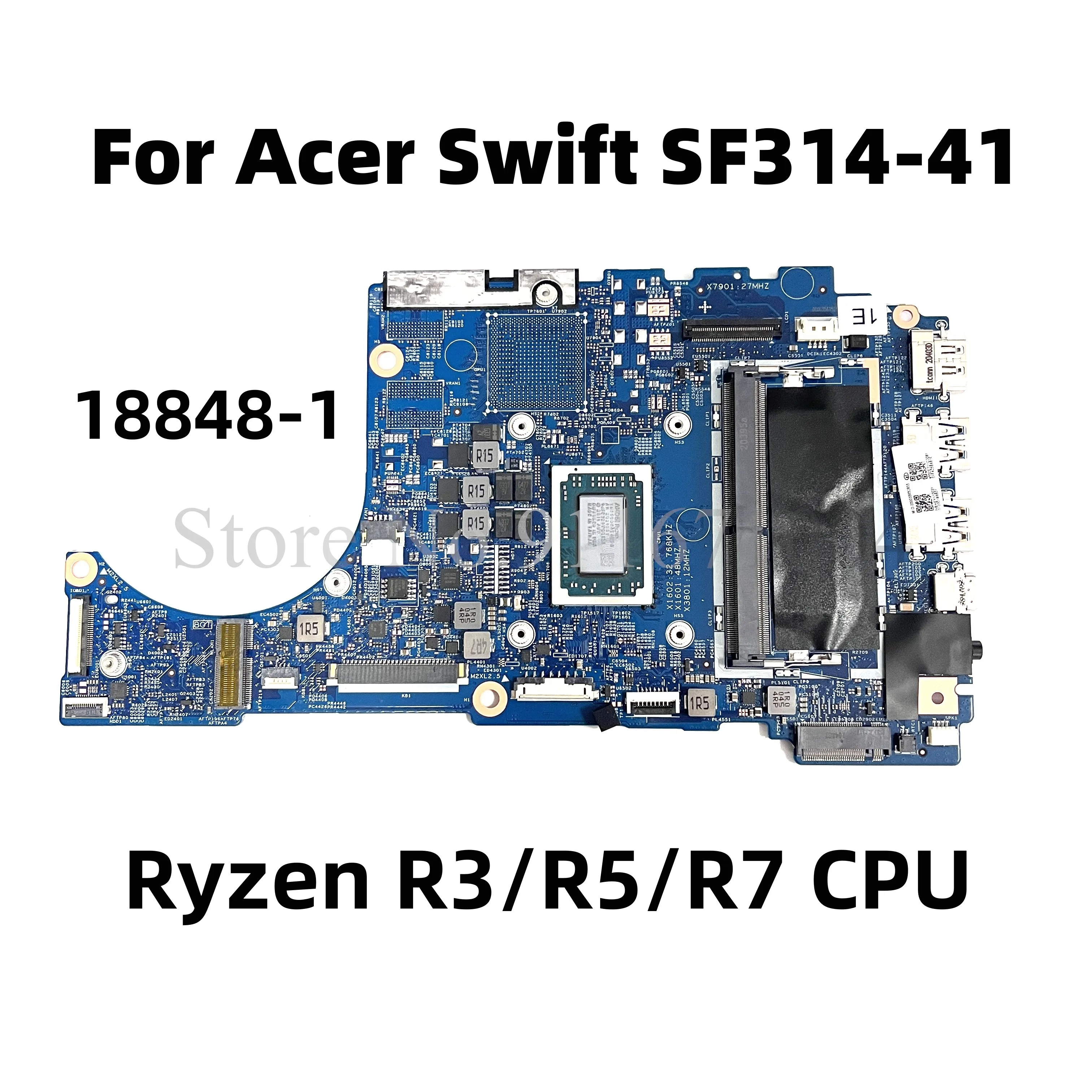 For Acer SF314-41G SF314-41 Laptop Motherboard 18848-1 448.0E723.0011 W/ R3 R5-3500/R7-3700 CPU 4GB RAM NBHEY11003 NB.HEY11.003