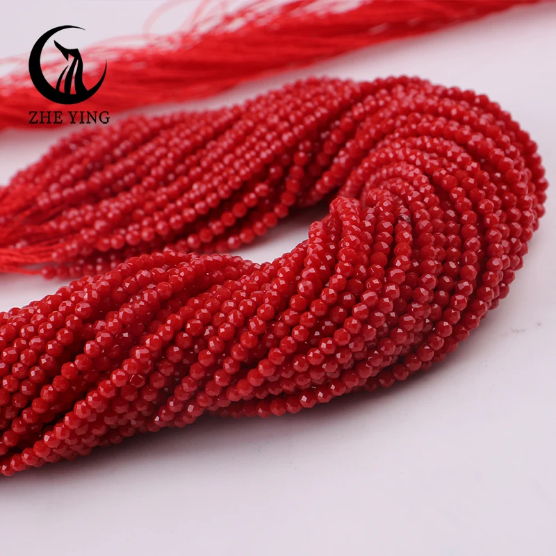 Zhe Ying 3mm Crystal Glass Beads for Needlework Small Faceted Beads for Needle Work DIY Beads Jewelry Supply 5 Strands/lot image 3