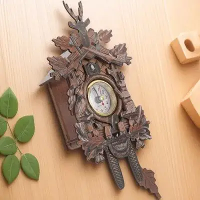 

1pc Wooden Hanging Wall Clock Retro Cuckoo Clock For Living Room Bedroom Office Home Decor Sturdy Indoor Timepiece No