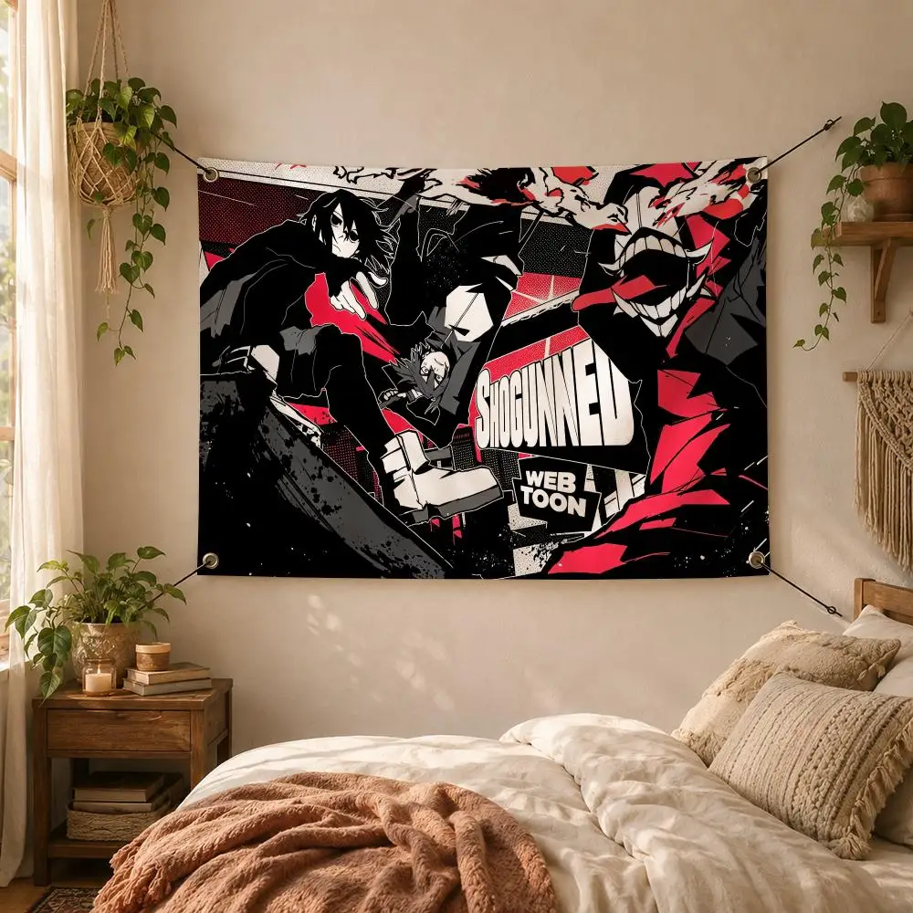 Manga Action B-Black Torch Series Flags Decorative Flag Banner for Outdoor Garden Yard Camping Party Home Wall Hanging Decor