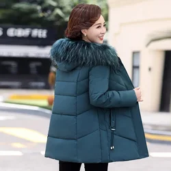 Parka longue à capuche avec col en fourrure pour femme, pardessus en coton chaud, doudoune rembourrée, vestes optiques, manteau d'hiver, nouveau, 2023