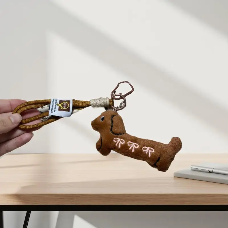 

Мультяшное животное, собака, такса, плюшевый брелок для щенка, мягкий брелок, милый держатель для ключей, подвесная сумка, подвесное украшение, подарок