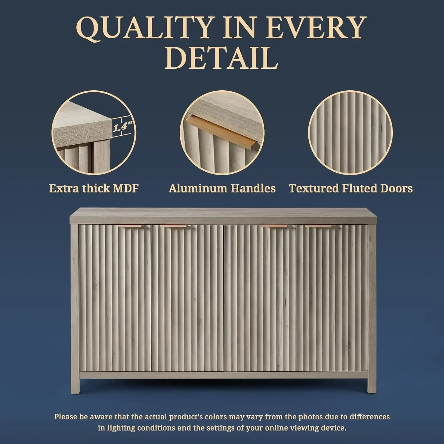 [وصول جديد، سعر مخفض! ]بوفيه كبير لخزانة التخزين المقلية مع أرفف قابلة للتعديل، وحدة تحكم خزانة مميزة Ca