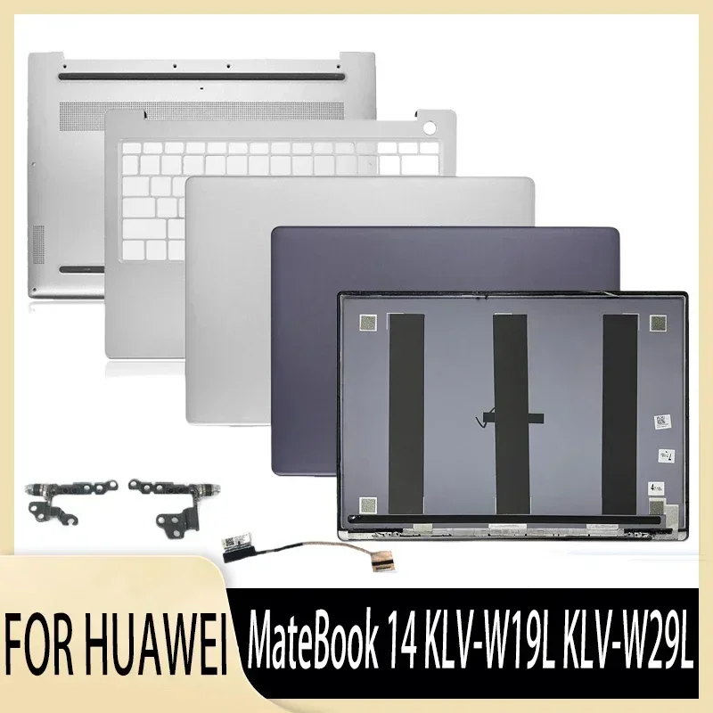 

New for MateBook 14 KLV-W19L KLV-W29L LCD Back Cover Palmrest Bottom Case Upper Top Lower Shell Hinges Screen Cable Gray