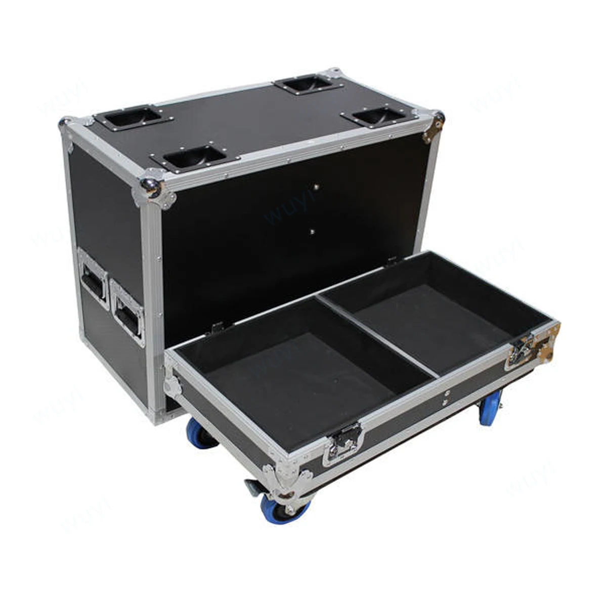 Customized Flycase for Two Speakers Beam Light Air wire Shockproof Aluminum Box Flight Case with Wheels