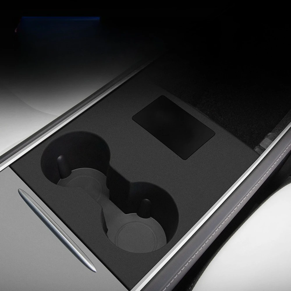 TPE Center Console dashboard Cup HolderCup Holder Insert for Tesla  Model Y 25-26  Model 3 24-26 Anti-Slip Storage Box